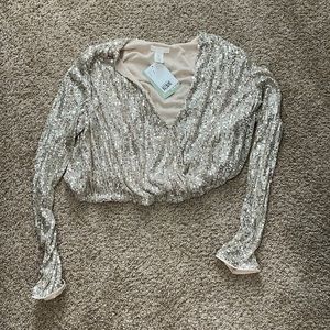 H&M sequin crop top